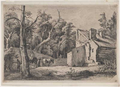 Entrance to the Forest of Brie with Cottage on the Right, 1772 by Jean Jacques de Boissieu