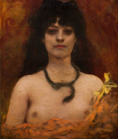 Orientalist Portrait of a Nude Woman by Jean Joseph Benjamin Constant