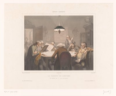 Seven Men Reading at a Table by Jean Julien Jacott
