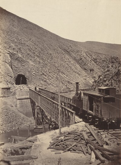 Bridge and Tunnel over Jalon, Madrid to Zaragoza, c. 1860-1865 by Jean Laurent