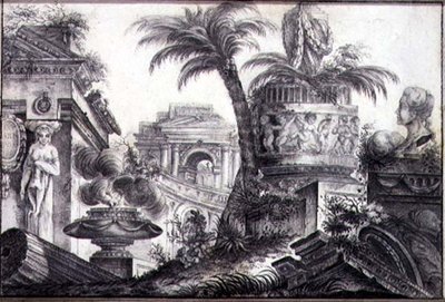 An Architectural Fantasy, c.1760 by Jean Laurent Legeay
