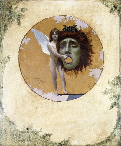 A Putto with a Mask by Jean Leon Gerome