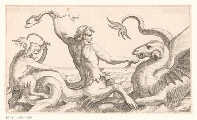 Triton Fighting a Sea Monster by Jean Lepautre (attributed to)