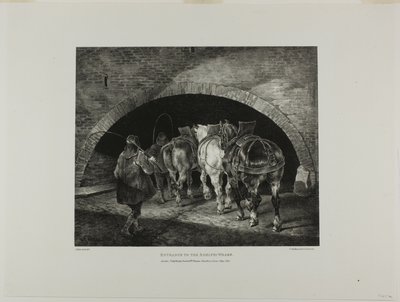 Entrance to the Adelphi Wharf, plate 11 from Various Subjects Drawn from Life and on Stone (The English Suite) by Jean Louis André Théodore Géricault