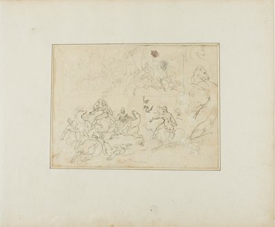 Sketches of a Cavalry Battle by Jean Louis André Théodore Géricault