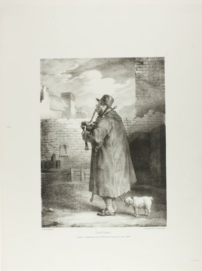 The Piper, plate 1 from Various Subjects Drawn from Life and on Stone (The English Suite) by Jean Louis André Théodore Géricault