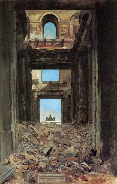 The Ruins of the Tuileries Palace after the Commune of 1871, 1877 by Jean Louis Ernest Meissonier