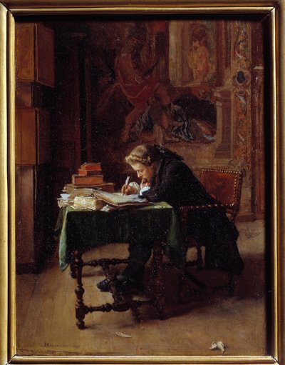 Young Man Writing in His Office by Jean Louis Ernest Meissonier