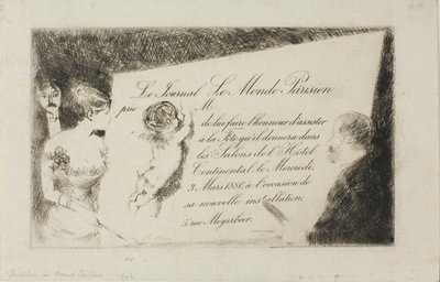Invitation from the newspaper "Le Monde Parisien" by Jean Louis Forain