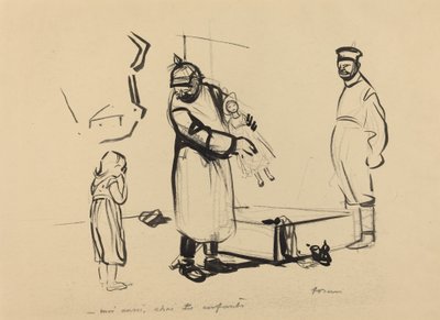 To Paris. -me too, I have children by Jean Louis Forain