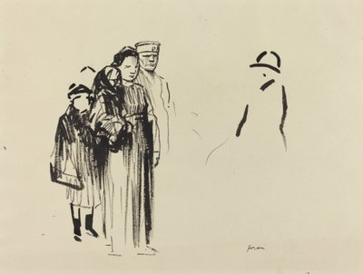 Woman and Two Children with German Soldiers by Jean Louis Forain