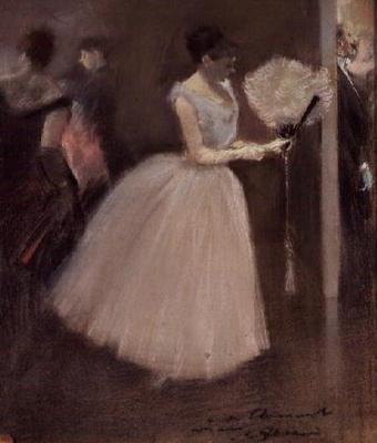Woman in White with a Fan, c.1884 by Jean Louis Forain