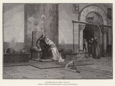 Excommunication of King Robert II of France by Pope Gregory V for Marrying Bertha of Burgundy, His Cousin, 998 by Jean Louis Hamon