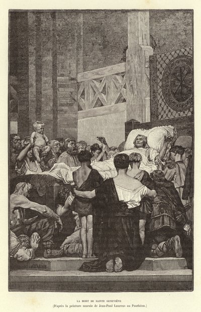 Death of St Genevieve, c512 by Jean Louis Hamon