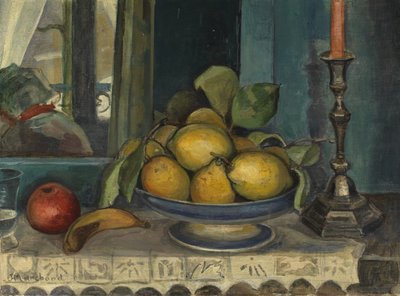 Still Life with Fruit and Candlestick by Jean Marchand