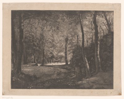 Shepherdess in the Forest of Rochecardon by Jean Michel Grobon