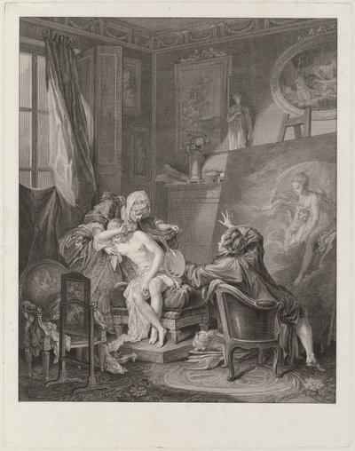 The Honest Model by Jean Michel Moreau and Jean Baptiste Blaise Simonet after Pierre Antoine Baudouin