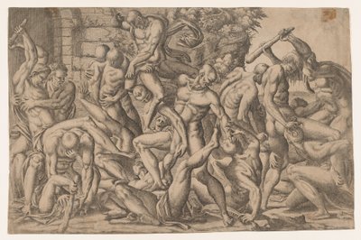 Combat of Naked Men, 1535-55 by Jean Mignon