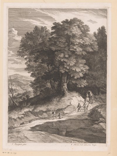 Landscape with Travelers with a Cart on a Path by Jean Morin