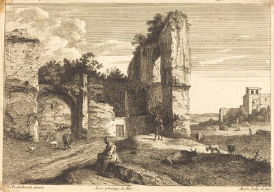 Old Woman Seated by Jean Morin after Cornelis van Poelenburch