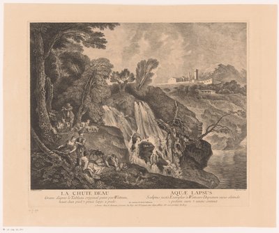 Resting Figures by a Waterfall by Jean Moyreau