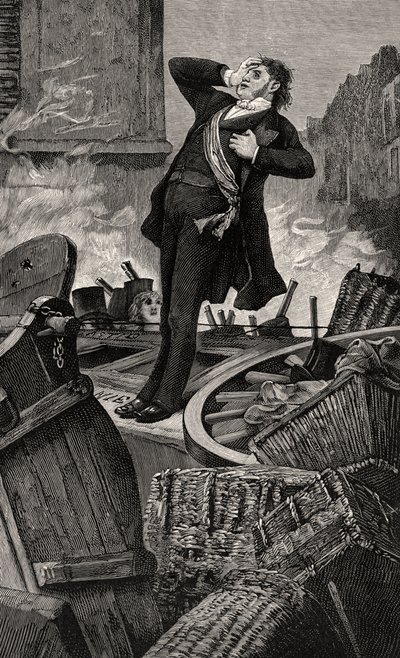 Mort de Baudin - illustration from Histoire d’un crime by Jean Paul Laurens