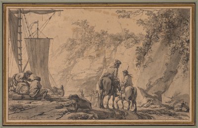 Figures in a Landscape by Jean Pierre Louis Laurent Houël