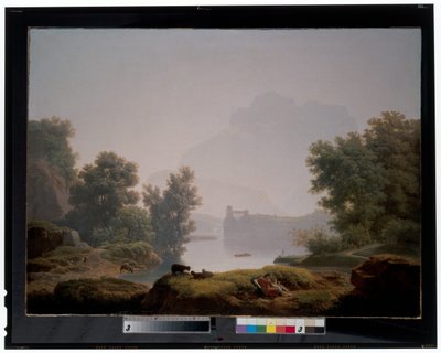 Morning and Evening: A Classical Landscape with Shepherds, an Aqueduct Beyond by Jean Pierre Pequignot