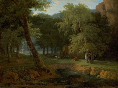 Woodland Scene with Nymphs and a Herm by Jean Victor Bertin