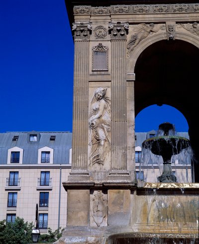 Architecture: detail of the fountain of the Innocents representing the nymphs by Jean and Lescot Pierre Goujon