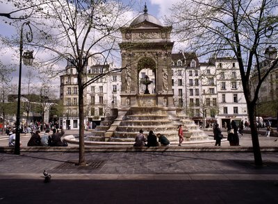 Fountain of the Innocents in Paris by Jean and Lescot Pierre Goujon