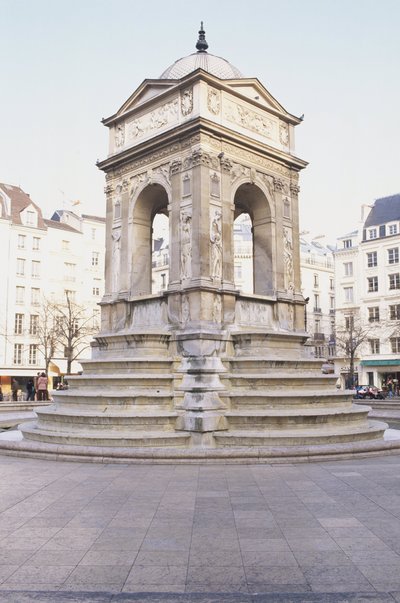 Fontaine des Innocents, Stone Fountain with Steps, Paris, France by Jean and Lescot Pierre Goujon