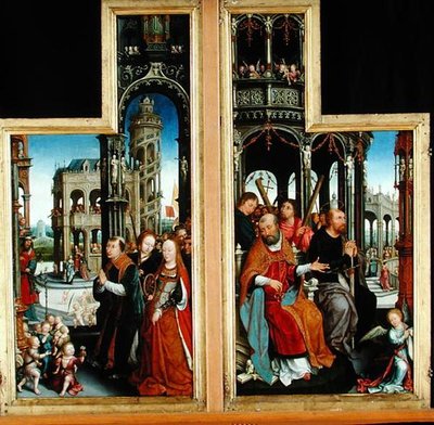 Polyptych of the Glorification of the Holy Trinity depicting apostles and martyrs by Jean the Elder Bellegambe