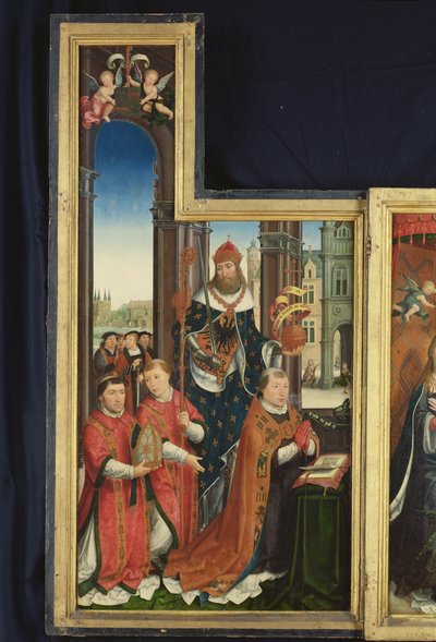 Polyptych of the Glorification of the Holy Trinity, panel depicting abbots by Jean the Elder Bellegambe