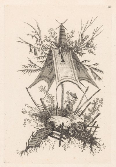 Man with Parasol Under Tent (series title: Collection of Chinese Tents) by Jeanne Deny