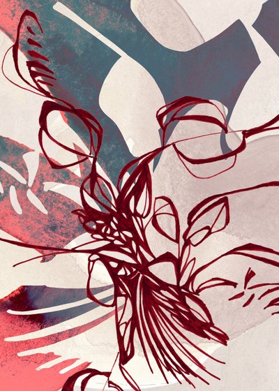 Abstract Floral Lines by Jenja Braun