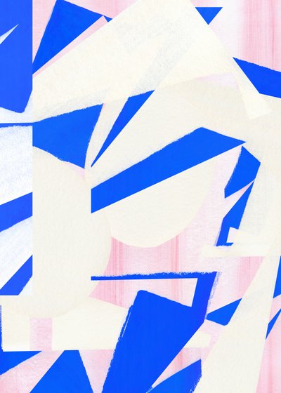 Bold Blue Pink Shapes by Jenja Braun