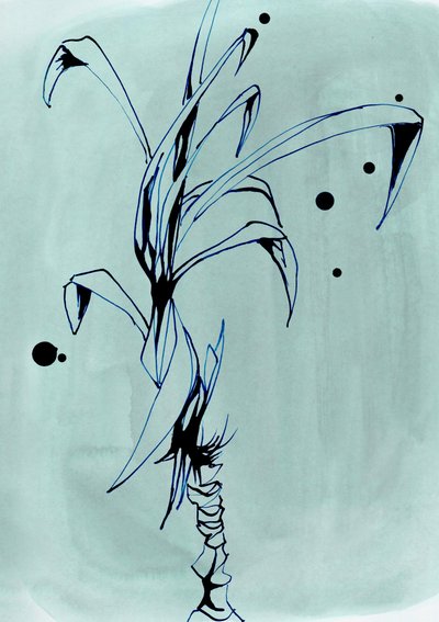 Minimalist Plant Drawing by Jenja Braun