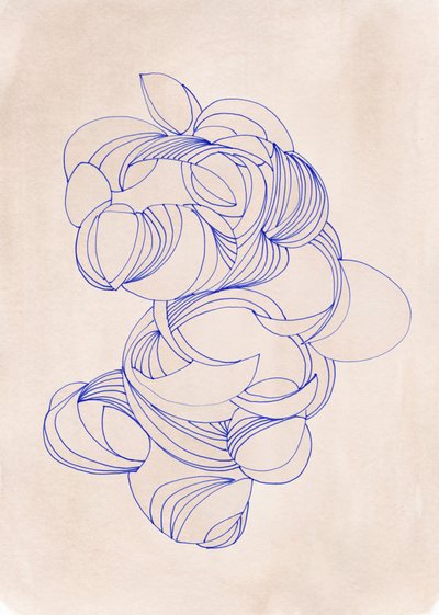 Organic Blue Curves by Jenja Braun