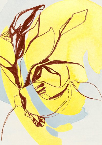 Sunny Botanical Abstraction by Jenja Braun