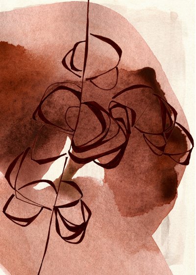 Terracotta Floral Abstract by Jenja Braun