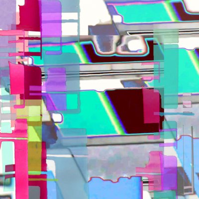Vibrant Glitch Abstract by Jenja Braun