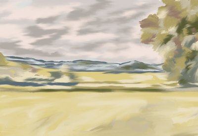 Rolling Hillside Landscape by Jenna Alheit