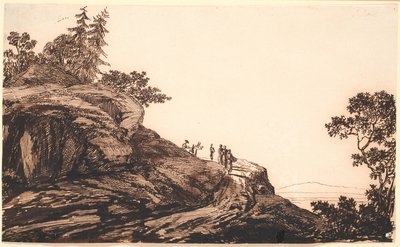 Mountain Landscape with People and Donkeys on a Road by Jens Juel