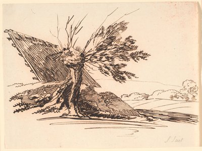 An Old Pollarded Willow and Half of a Hut by Jens Juel