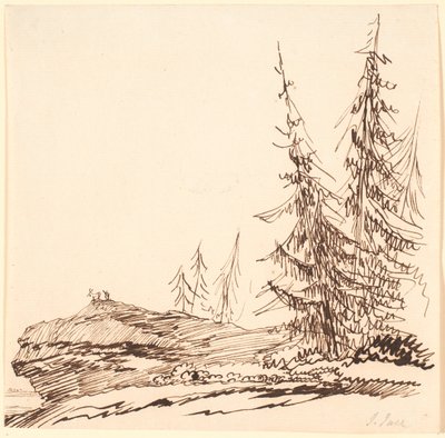 A Rock Outcrop with Pine Trees by Jens Juel