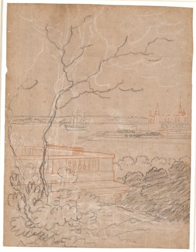 View from Marienlyst over Kronborg by Jens Juel