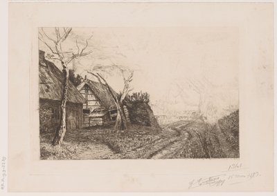Landscape with Farms and Mill by Jerôme Tuyttens (signed by artist)