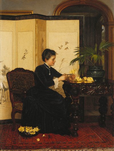 Lady Making Posies from Primroses by Jessica Hayllar