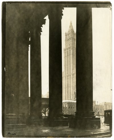 Woolworth Building, the towering spire built with nickels and dimes, New York, USA, c.1914-40 by Jessie Tarbox Beals